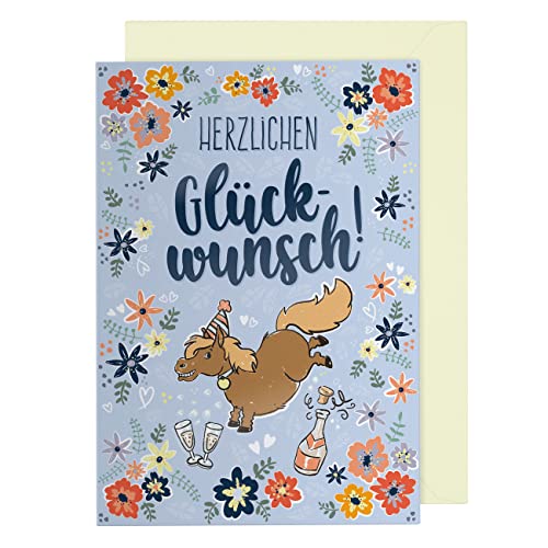 Soulhorse Tarjeta de felicitación "Herzlichen Glückwunsch" en estilo cómic Cover