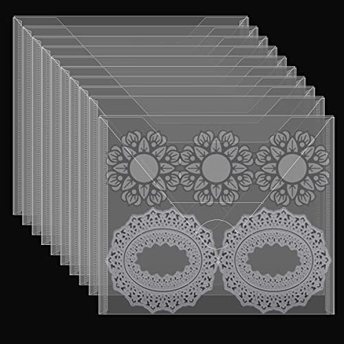 30 Pcs Stamp & Die Storage Pockets 3 Size Resealable Clear Plastic Seal Bags Storage Case for Cutting Dies Stencil Album Stamp Crafts for DIY Scrapbooking Paper Card Craft Cutting Dies Storage