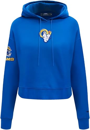 Pro Standard Womens NFL Los Angeles Rams Classic Chenille Cropped Kapuzensweatsh