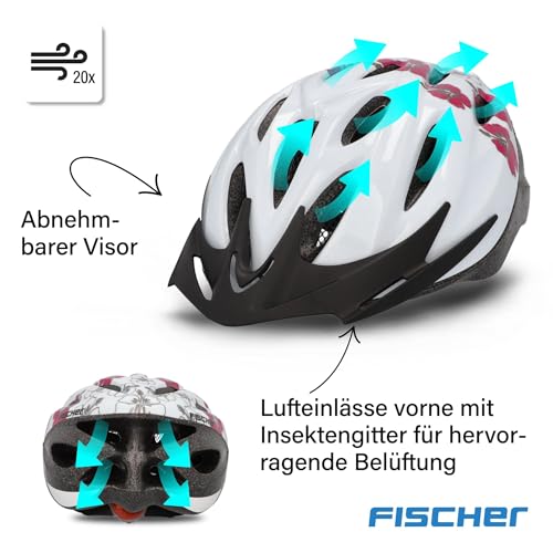 Fischer Erwachsene Fahrradhelm, Radhelm, Cityhelm, Weiß rosa