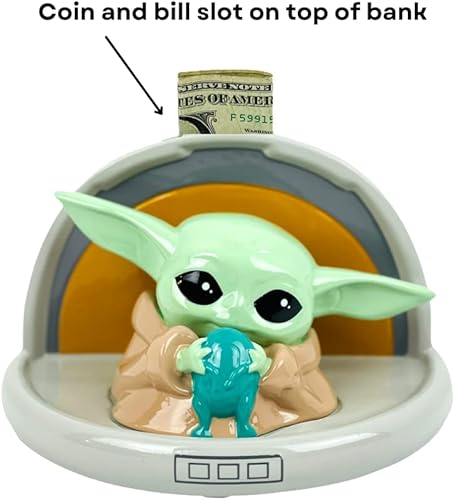 Miniatura 3 de Star Wars Mandalorian Baby Yoda - Alcancía para niños y niñas gran banco de monedas The Child