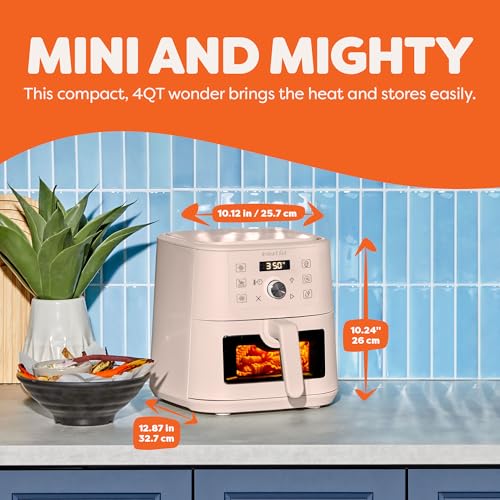 Instant Pot 4QT VORTEX 6-in-1 Mini Air Fryer, Air fry, Bake, Roast, Broil, Dehydrate or Reheat, Rosewater, 4 Quarts