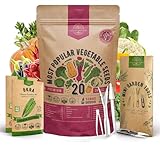 20 Vegetable Seeds Variety Pack - 12,465+ Non-GMO Heirloom Seeds for Planting Vegetables and Fruits in Individual Seed Packets, Home Garden Seed for Hydroponic, Indoor and Outdoors Gardening