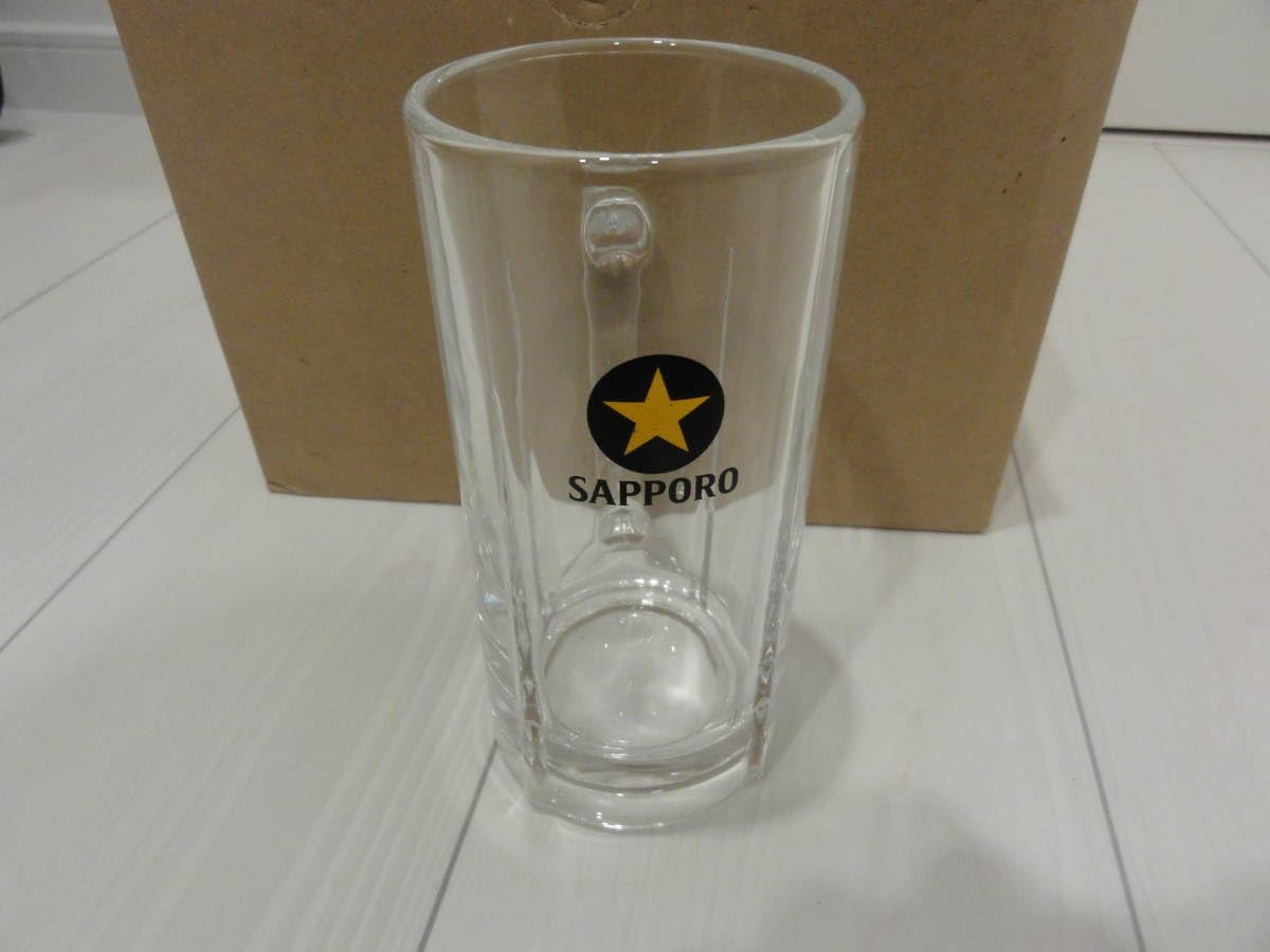 Amazon.co.jp: ビールジョッキ 中ジョッキ 435型 黒ラベル サッポロ 