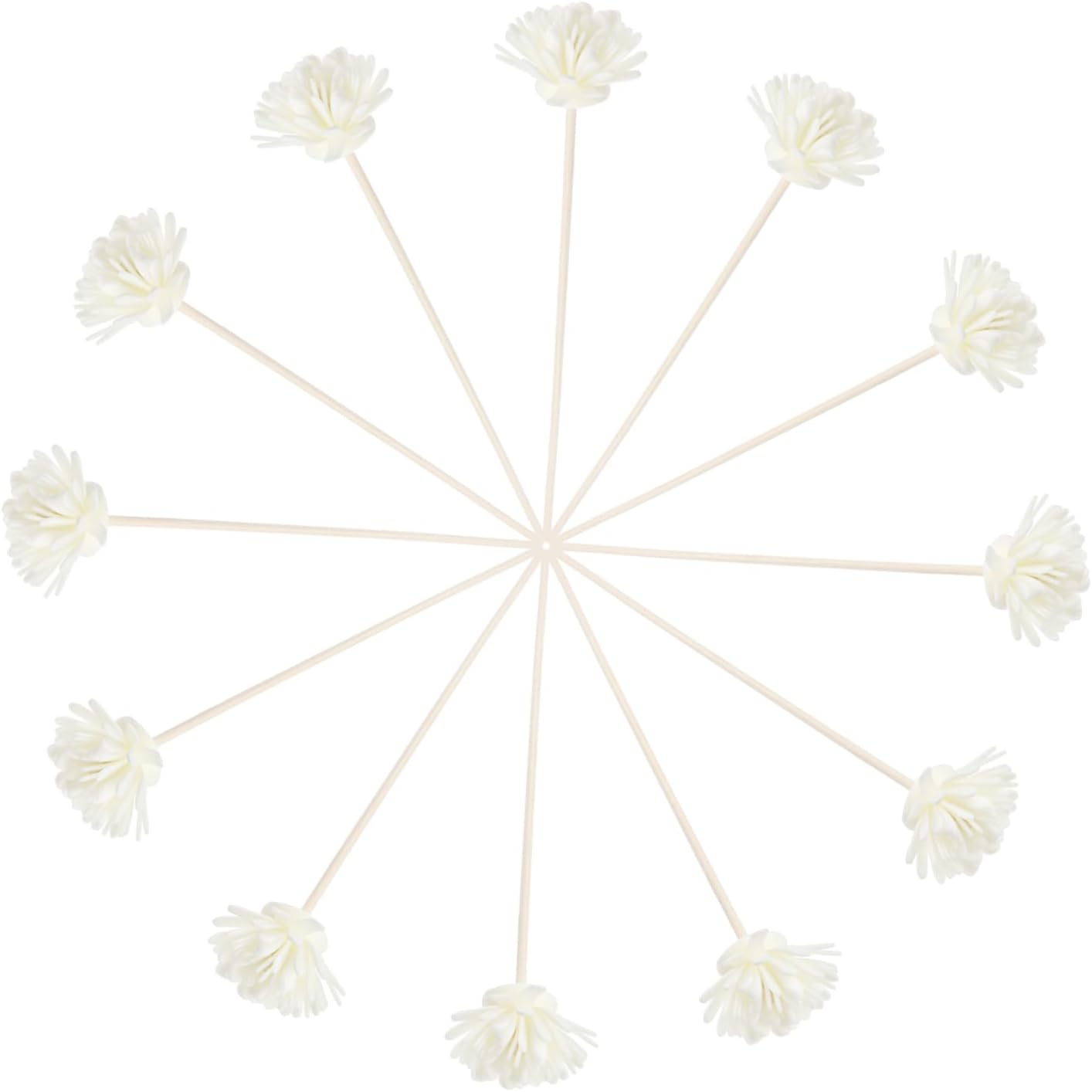 MAGICLULU 12Pcs Simulated Flower Aroma Diffuser Sticks White Rattan Fragrance Sticks for DIY Essential Oil Diffuser Home Decoration Air Freshening
