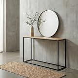 Fab Habitat Evolve Console Table - 47' L Modern Industrial Mango Wood Rectangle Table, Handcrafted for Living Room, Entryway, or Office - Natural Finish