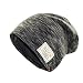 Infgreate Stylish Warm Hat Hip Hop Cap Winter Solid Color Beanie ROCK Patch Fleece Lining Casual Men Hat