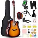 38 Polegadas Guitarra EletroacúStica Kit, Corpo de Violão em Tília