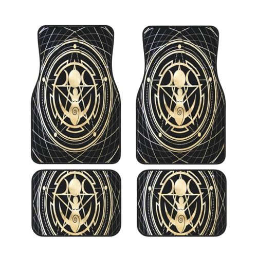 Alfombrillas de coche Wicca de goma duraderas alfombras de coche negras triple luna