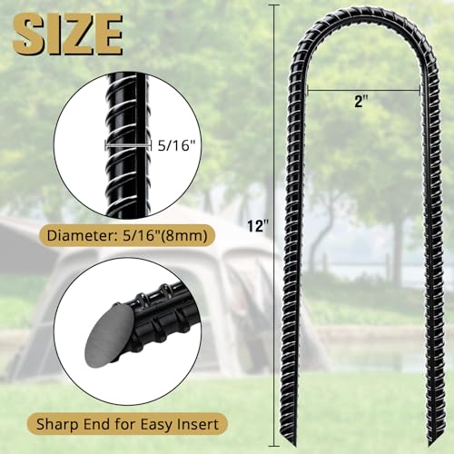 CELYND 12-Inch U-Shaped Rebar Stakes