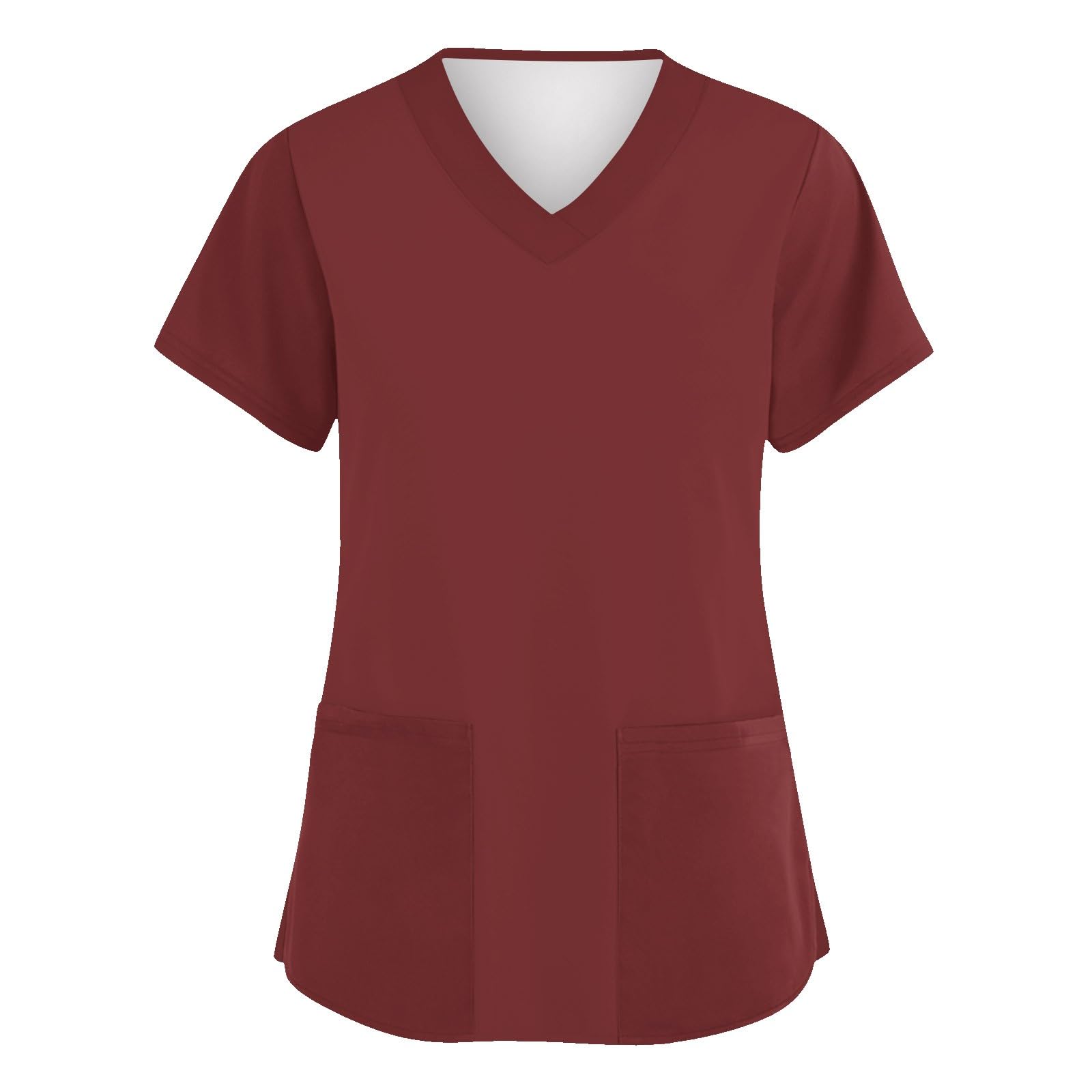 FONMA Scrub Tops for Women V Neck Stretch Shirts with Pockets Nurse Uniform