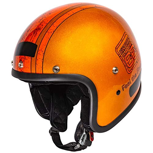 Capacete Kraft Old School historic 66 - Dourado / 58