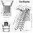 Attic Ladder with 660 lb Capacity - Ceiling-Mounted Retractable Folding Stairs with Handrail, 12 Steps, Fits 8.8-9.8 ft Ceilings (31.5x39.4 inch Opening)