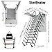 Attic Ladder with 660 lb Capacity - Ceiling-Mounted Retractable Folding Stairs with Handrail, 12 Steps, Fits 8.8-9.8 ft Ceilings (31.5x39.4 inch Opening)