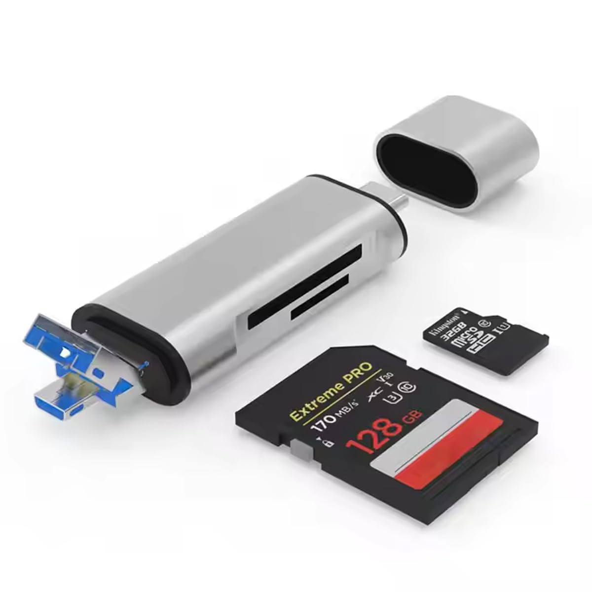 SK Laptop 3-in-1 Card Reader – USB 3.0, USB-C, Micro USB | SD, Micro SD, SDXC, SDHC | High-Speed Data Transfer for MacBook, PC, Tablets & Smartphoness-image-19