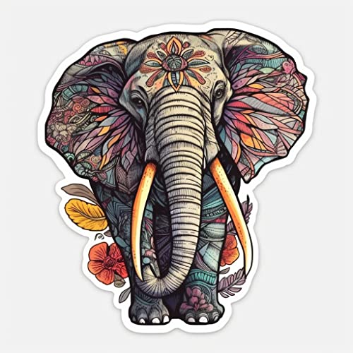 Image of Yoonek Graphics Elephant Vinyl Decal Sticker for Car Window, Laptop, and More. #1948Option32-4