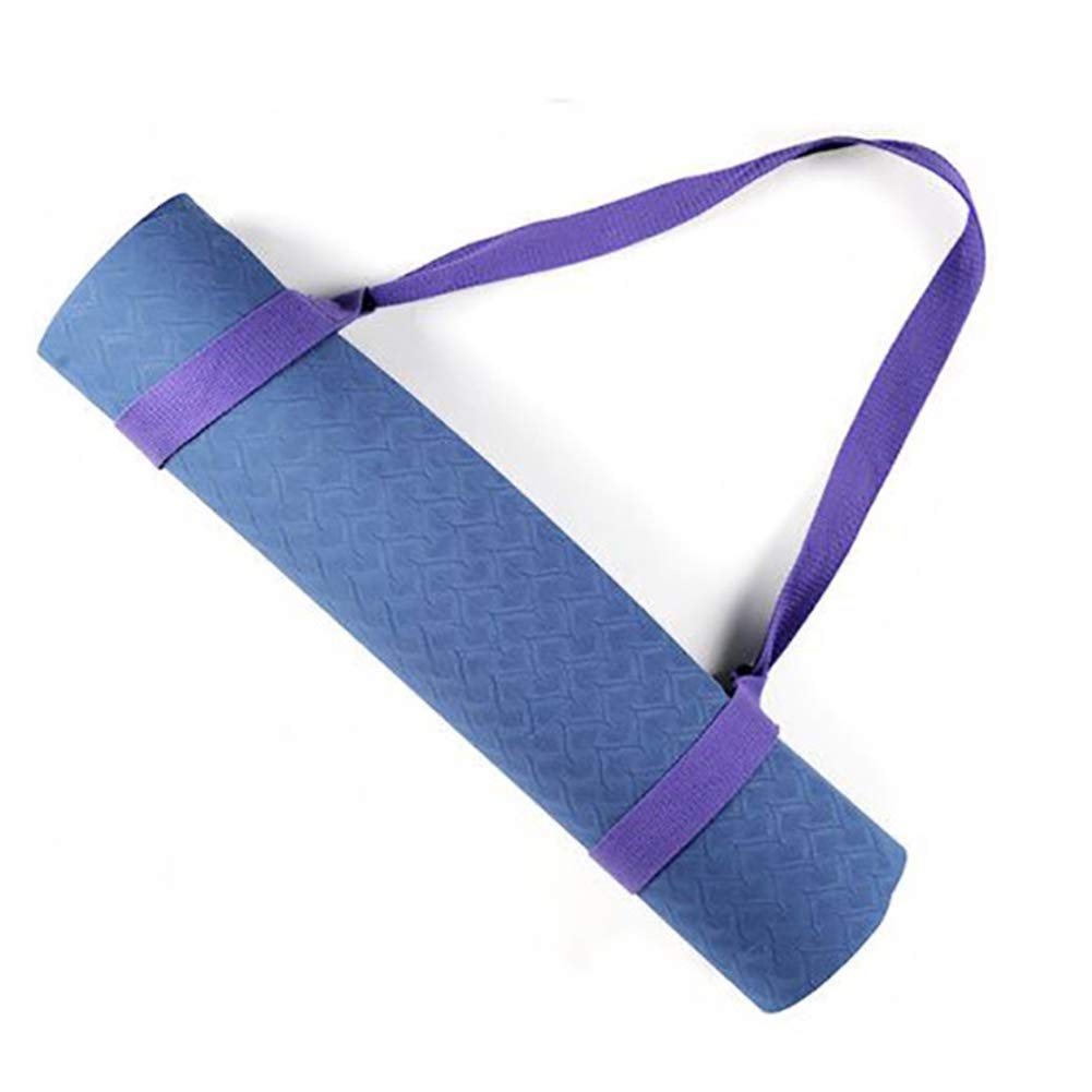 Sangle De Transport Pour Tapis De Yoga – Réglable, Coton-lin, Bleue – Mains Libres, Anti-déroulement, Pour Tout Tapis
