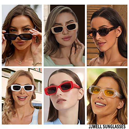 Jjwell 3 Pack Polarized Sunglasses Womens Trendy Vintage Retro Fashion 90S Rectangle Womens Sunglasses Uv Protection Anti Glare #TOP2