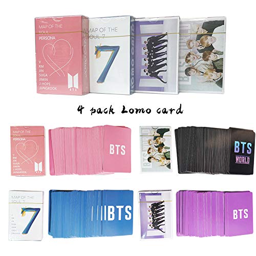 4 Pack/216 Pcs BTS New album Map of the soul 7 Card Bangtan Boys Greeting Card with Postcards Box