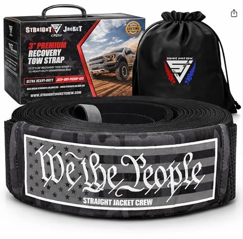 3" X 20' Heavy Duty Tow Strap - 30,000 Lb Break Strength Recovery...