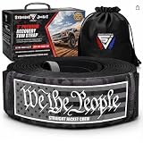 Straight Jacket Crew 3" X 20' Heavy Duty Tow Strap - 30,000 Lb Break Strength Recovery Strap for Truck, SUV, Jeep & Off-Road Use | Reinforced Loops, Abrasion Sleeve & Carry Bag Included.
