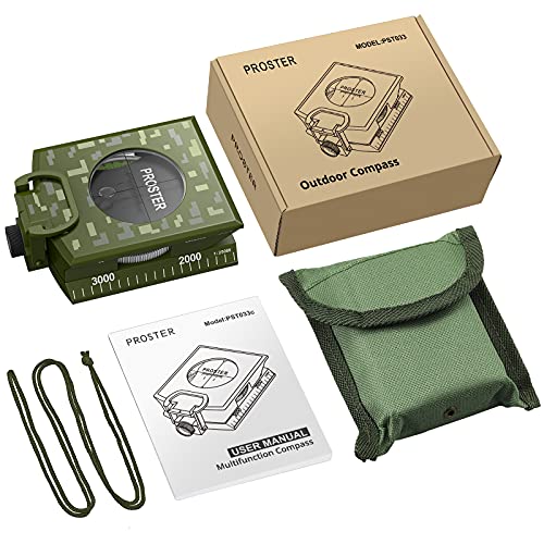 Proster Ip65 Hiking Compass, Compass Survival For Geometry, Professional Military Compass With Sighting Clinometer For Camping Hunting Hiking Geology Activities #TOP7