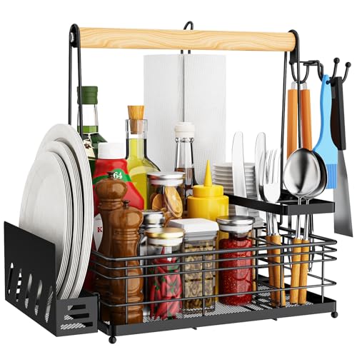 JBBTOOL Grill Caddy, BBQ Caddy with Paper Towel Holder &