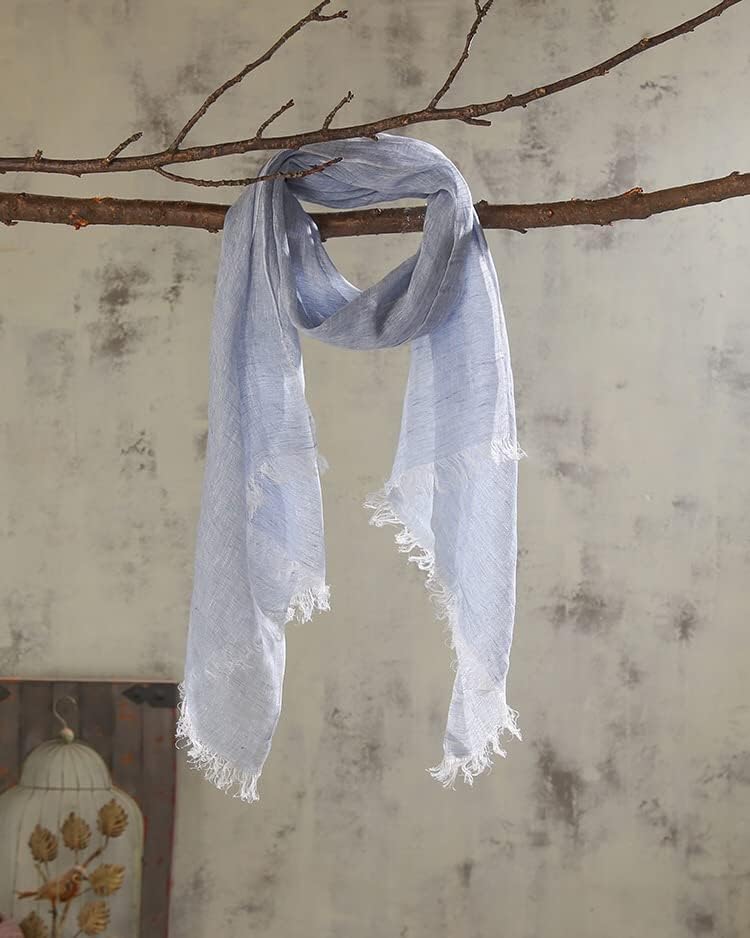 Jeelow Lightweight Summer Scarf Light Shawl Wrap Linen Feel Scarves For Men And Women - Image 2