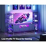 Casaottima TV Stands for 40/43/50 Inch TV, Entertainment Center with LED Lights & Power Outlets, TV Stand Living Room with 5 Fabric Drawers, TV Console Cabinet for Bedroom, Black - Image 2