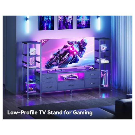 Stylish LED TV Stand with Storage Drawers