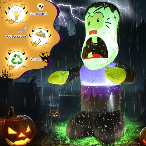 4FT Halloween Inflatable Decor Giant Ghost with LED Lights - image 5