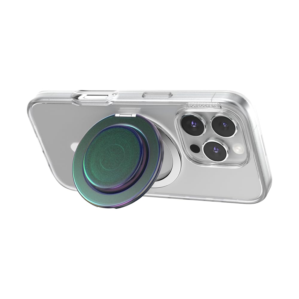 PopSockets Kick-out Grip para MagSafe, Agarre de teléfono con Soporte de teléfono Incorporado, Soporte Ajustable para Retrato o Paisaje, Agarre magnético Fuerte, Compatible con Carga inalámbrica