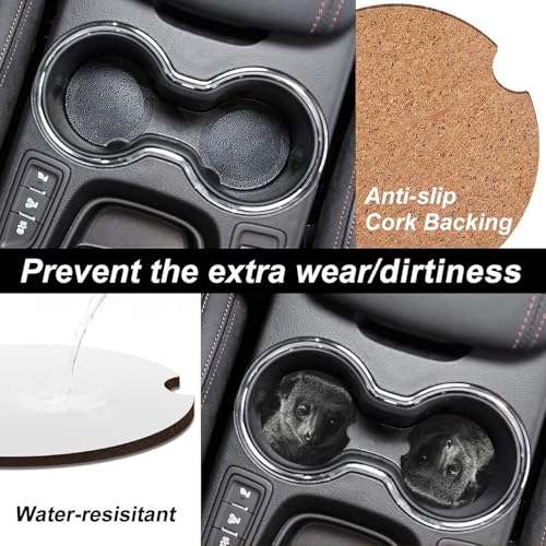 Posavasos de Madera para Auto con Ojos Brillantes 2 Piezas miniatura 3