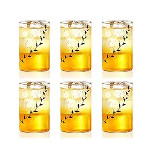 Borosil 295 ml Set of 6 pcs Krip Vision Transparent Drinking Glass | Borosilicate Glass Tumblers for Water, Cold Drinks, Juice| Flame Proof, Microwave & Dishwasher Safe | for Daily use & Gifting