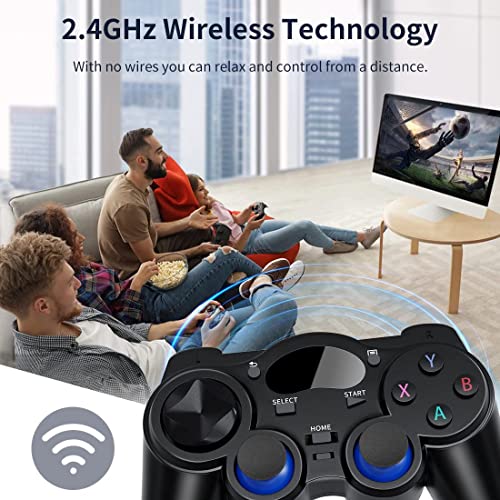 Usb 2.4G Wireless Game Controller 2 Pack For Pc/Laptop Computer (Windows Xp/7/8/10)/ Android / Ps3 & Steam Joystick Gamepad For Pc Games Controller Compatible Android #TOP4