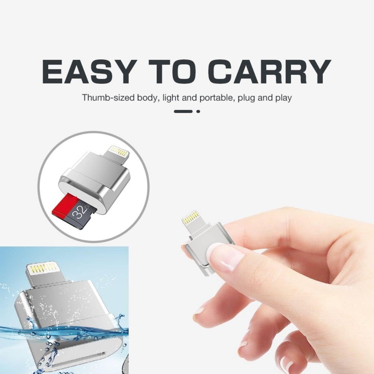 Micro SD Card Reader for iPhone iPad,[Apple MFi Certified] Lightning to Micro SD/TF Card Reader Viewer Adapter Memory Card Reading for iPhone 13/12/Pro/11/X/XR/Max/8 Support iOS 13 and exFAT & FAT32