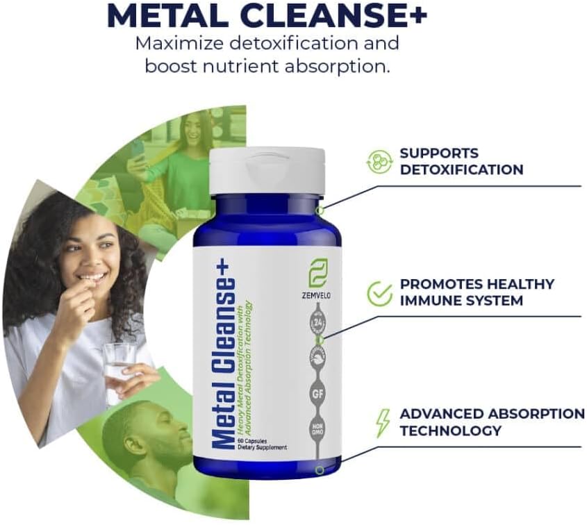 Metal Cleanse+ - Supports Detoxification | Promotes Healthy Immune System | Defends Against Heavy Metals | 60 Day Supply