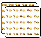 Cute Burger and Fries Faces Sticker for Scrapbooking Waterproof Vinyl Stickers for Water Bottle, Laptop & Phone Case 50 Pack