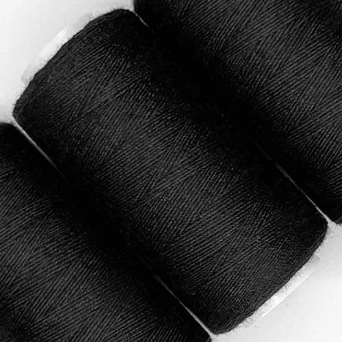 Fil à Coudre Noir 2 Pcs en Polyester. 2 Bobines de 350m en Couleur Noir. Fil Pour Coudre Tout Usage Textile, Sauf Pour Travaux Extérieur. Fil Pour Tout Usage Textile, Sauf Pour Travaux Extérieur – vue 6