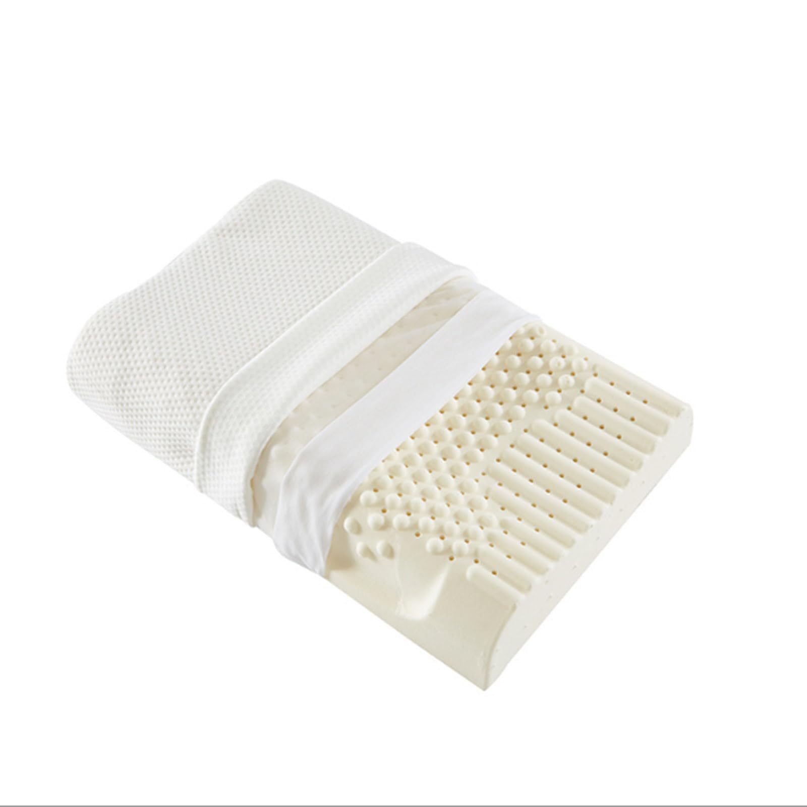 WJIANY Natural Latex Cervical Pillow Contour Latex Pillow for Sleeping (Medium Firm) Organic Cotton Cover,B,30X50cm