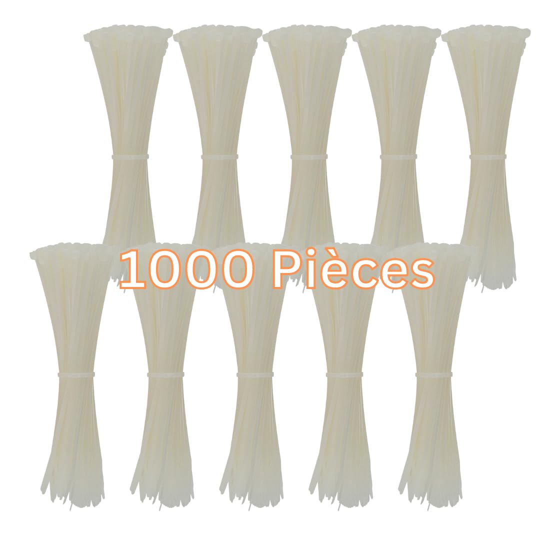 Attache Câble Blanc Gocableties 300mm pour Fixer sans Glisser Vos Fils Électriques