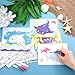 VercanMonth 30 Sets Ocean Animal Sand Art Kits for DIY Craft Sand Painting Colored Art Painting Cards Set DIY Arts Ocean Theme Educational and Learning Activities