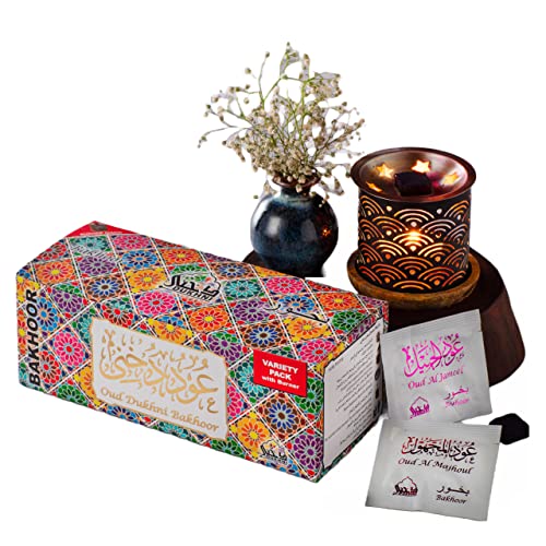 Dukhni Oud Bakhoor Incense Variety Box (20 Pieces) & Rainbow Exotic