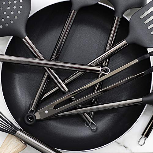 image for Country Kitchen 10 Piece Nylon Cooking Utensil Set with Holder, Kitche