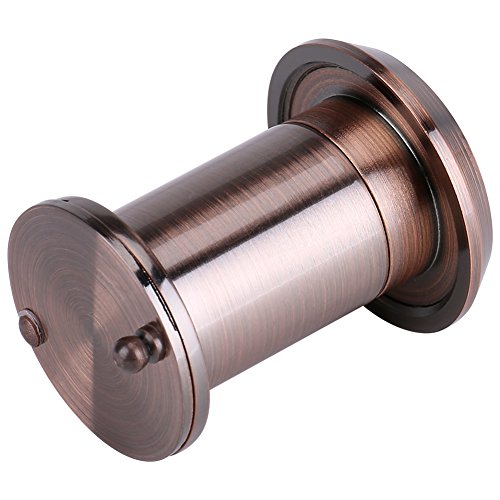 Mirilla para puerta de seguridad para el hogar en plata cepillada con vidrio óptico de alta tecnología, material sólido y cobre (barniz cobre oscuro) miniatura 1