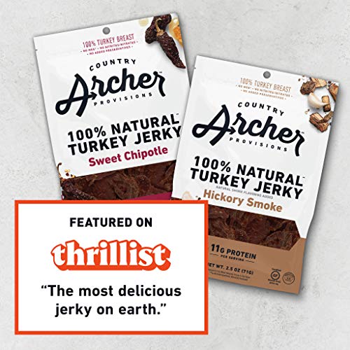 Country Archer Turkey Jerky - Turkey Meat Protein Snacks, Turkey Jerky for People, Protein Meat Snacks, Turkey Jerky Snack Packs, Gluten Free, Keto - Hickory Smoke, 2.5 oz (Pack of 4) - Image 4