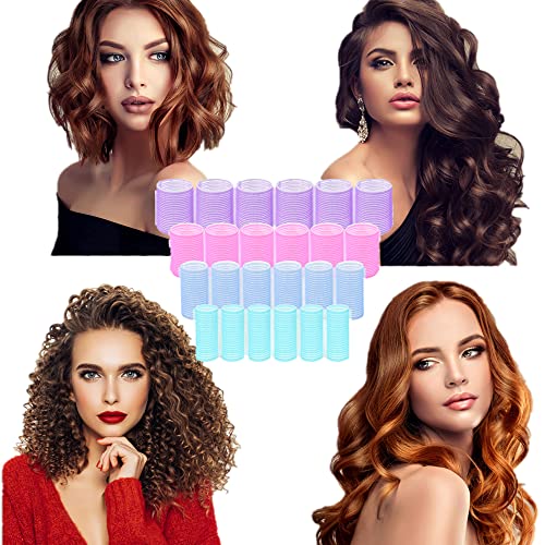 38Pcs Hair Rollers Set, Rollers Hair Curlers, Heatless Hair Curlers,Self Grip Hair Rollers For Long Hair Bangs,24 Hair Curlers In 4 Sizes With 12 Clips, 2 Combs, 1 Storage Bag #TOP5