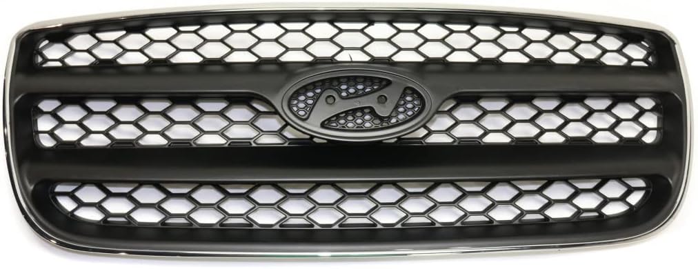 For Hyundai Santa Fe 2007 2008 2009 Grille | GL/GLS | Chrome Frame | Black Bars | Replacement For HY1200146 | 615343370590
