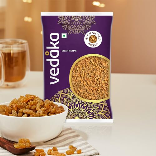 Image of Amazon Brand - Vedaka Sundekhani Raisins | 1 Kg | Rich in Iron & Vitamin B | High in Antioxidants Whole Natural Dry Grapes | Seedless Long Raisins | Whole Fruit Kishmish | No Added Sugar, Contains