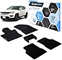 CLIM ART WaterTrap Floor Mats Compatible for Compass 2017-2023, 1&2 Row, Car Mats Floor Liner, All-Weather, Car Accessories Man & Woman, Black/Black - FL011318033
